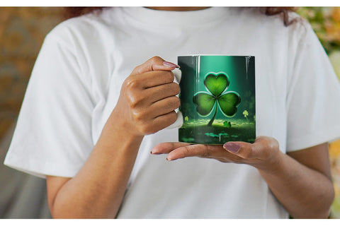 Mug Wrap Shamrock Leaf Patrick Day Sublimation artnoy 