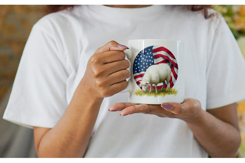 Mug Wrap Sheep 4th of July Sublimation artnoy 