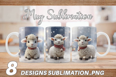 Mug Wrap Sheep Christmas Sublimation artnoy 