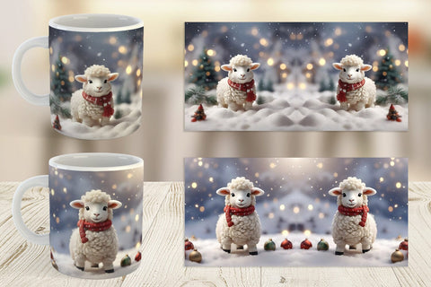 Mug Wrap Sheep Christmas Sublimation artnoy 