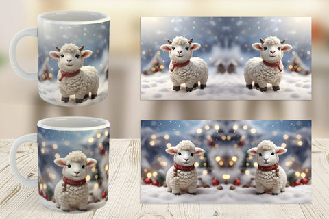 Mug Wrap Sheep Christmas Sublimation artnoy 