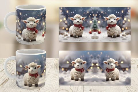 Mug Wrap Sheep Christmas Sublimation artnoy 