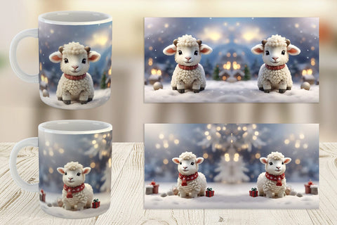 Mug Wrap Sheep Christmas Sublimation artnoy 