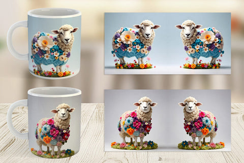 Mug Wrap Sheep Easter Embroidery Sublimation artnoy 