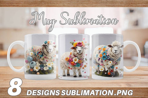 Mug Wrap Sheep Easter Embroidery Sublimation artnoy 
