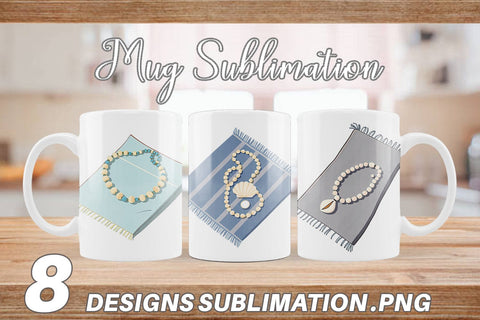 Mug Wrap Shell Necklace Sublimation artnoy 
