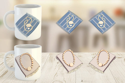 Mug Wrap Shell Necklace Sublimation artnoy 