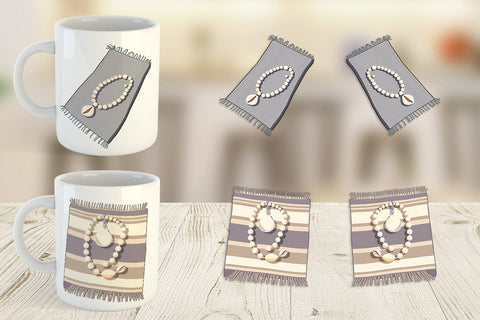 Mug Wrap Shell Necklace Sublimation artnoy 