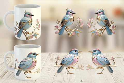 Mug Wrap Shiny Bird Sublimation artnoy 