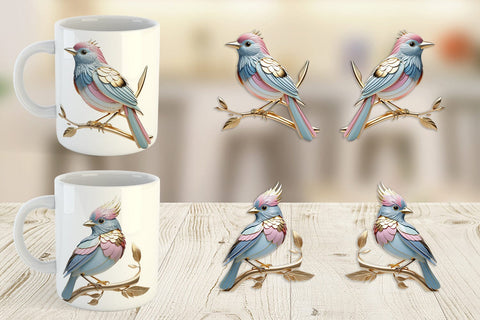 Mug Wrap Shiny Bird Sublimation artnoy 