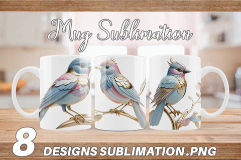 Mug Wrap Shiny Bird Sublimation artnoy 