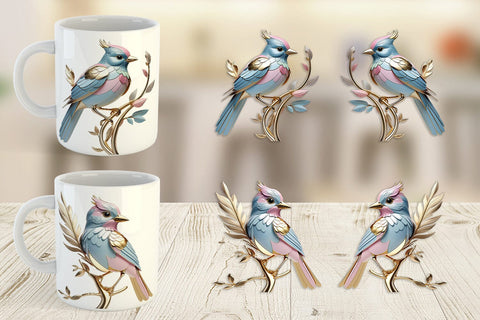 Mug Wrap Shiny Bird Sublimation artnoy 