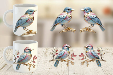 Mug Wrap Shiny Bird Sublimation artnoy 