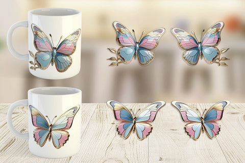 Mug Wrap Shiny Butterfly Sublimation artnoy 