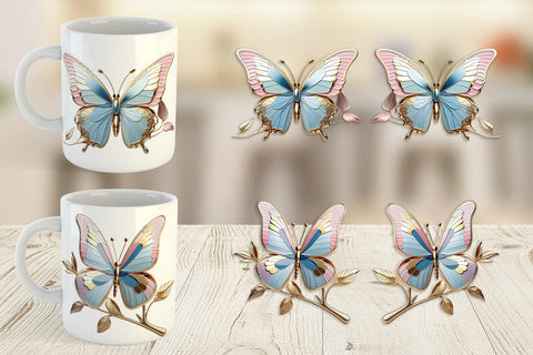 Mug Wrap Shiny Butterfly Sublimation artnoy 