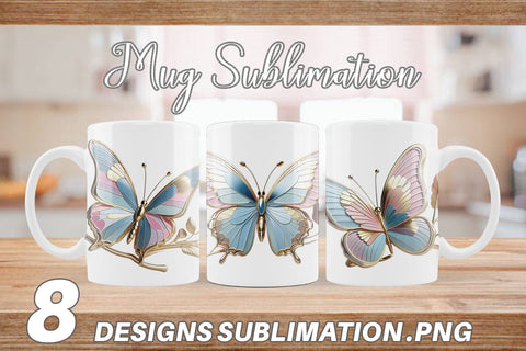 Mug Wrap Shiny Butterfly Sublimation artnoy 