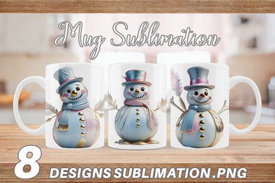 Mug Wrap Shiny Snowman Sublimation artnoy 