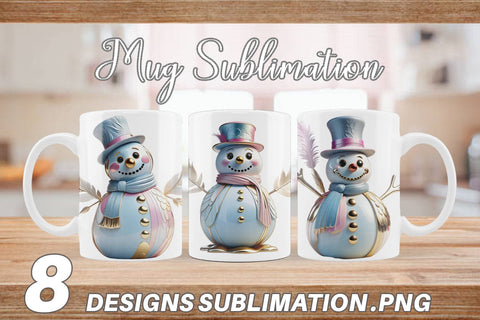 Mug Wrap Shiny Snowman Sublimation artnoy 