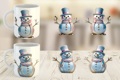 Mug Wrap Shiny Snowman Sublimation artnoy 