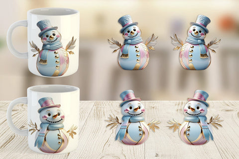 Mug Wrap Shiny Snowman Sublimation artnoy 