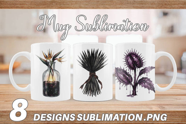 Mug Wrap Sinister Tropical Goth Botany Sublimation artnoy 