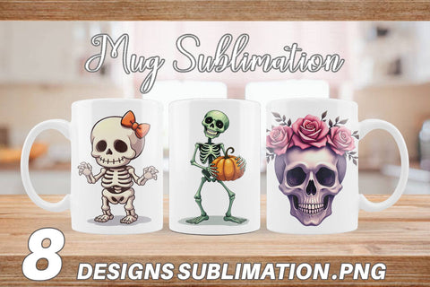 Mug Wrap Skeleton Skulls Sublimation artnoy 