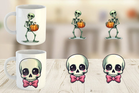 Mug Wrap Skeleton Skulls Sublimation artnoy 