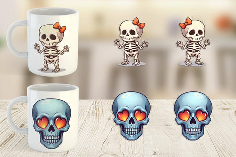 Mug Wrap Skeleton Skulls Sublimation artnoy 