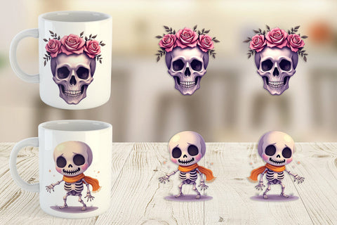 Mug Wrap Skeleton Skulls Sublimation artnoy 