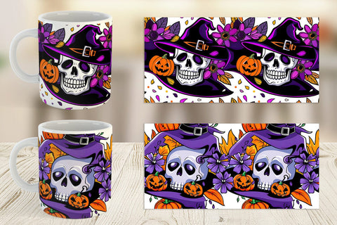 Mug Wrap Skull Pattern Sublimation artnoy 