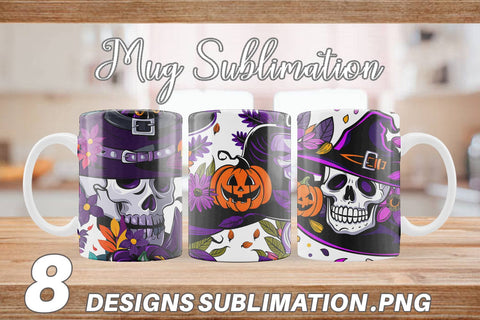 Mug Wrap Skull Pattern Sublimation artnoy 