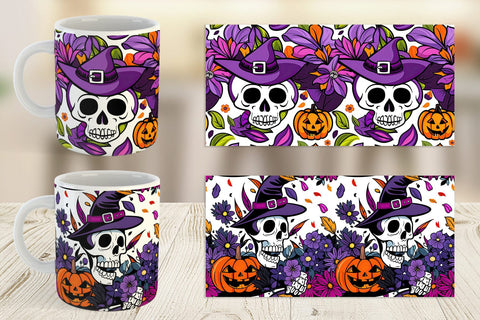 Mug Wrap Skull Pattern Sublimation artnoy 