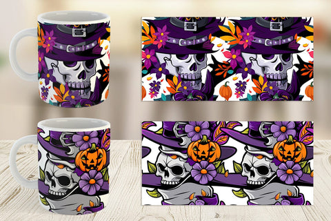 Mug Wrap Skull Pattern Sublimation artnoy 