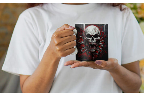 Mug Wrap Skull with Tentacles Sublimation artnoy 