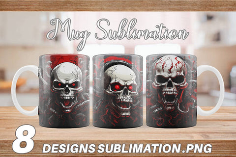 Mug Wrap Skull with Tentacles Sublimation artnoy 