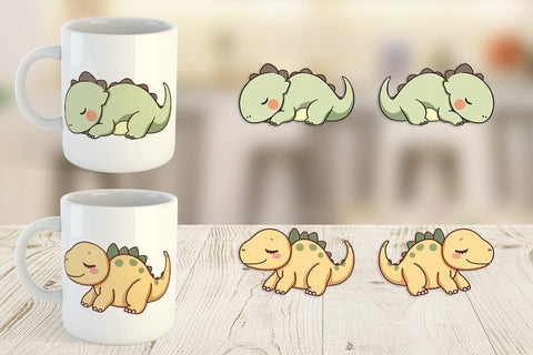 Mug Wrap Sleeping Dinosaur Sublimation artnoy 