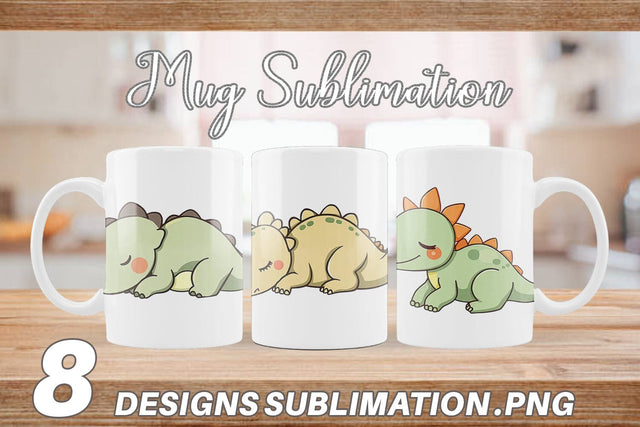 Mug Wrap Sleeping Dinosaur Sublimation artnoy 