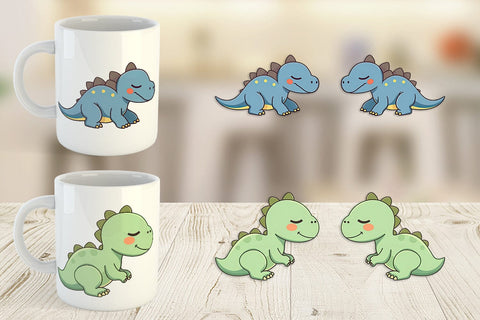 Mug Wrap Sleeping Dinosaur Sublimation artnoy 