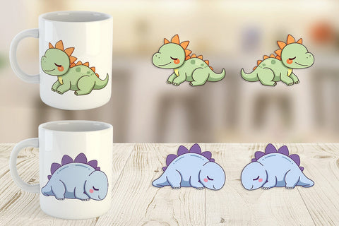 Mug Wrap Sleeping Dinosaur Sublimation artnoy 