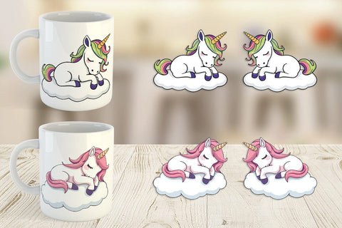 Mug Wrap Sleeping Unicorn Sublimation artnoy 