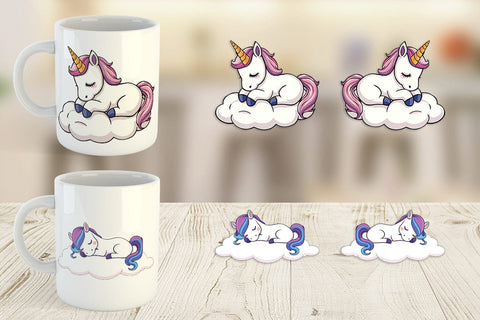 Mug Wrap Sleeping Unicorn Sublimation artnoy 