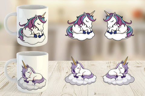 Mug Wrap Sleeping Unicorn Sublimation artnoy 