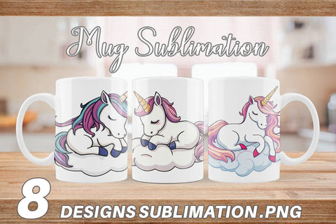 Mug Wrap Sleeping Unicorn Sublimation artnoy 