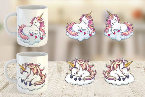 Mug Wrap Sleeping Unicorn Sublimation artnoy 
