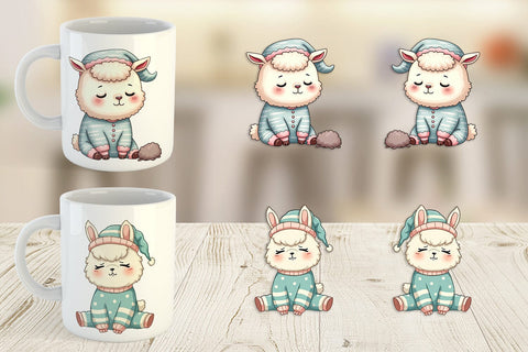 Mug Wrap Sleepy Alpaca Sublimation artnoy 