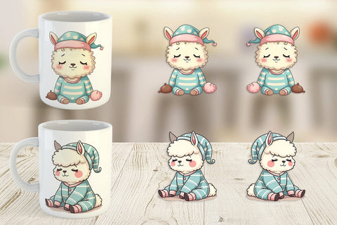 Mug Wrap Sleepy Alpaca Sublimation artnoy 