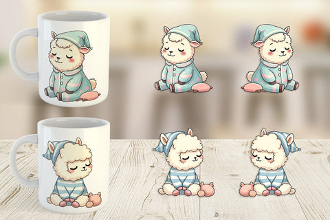 Mug Wrap Sleepy Alpaca Sublimation artnoy 