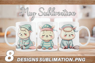 Mug Wrap Sleepy Alpaca Sublimation artnoy 