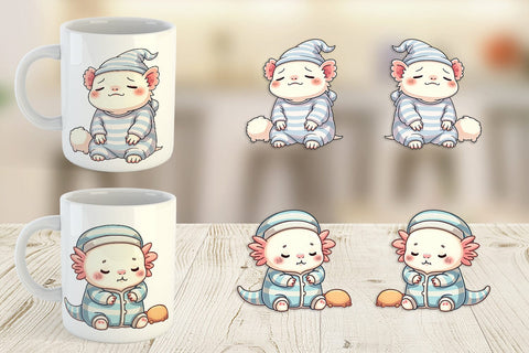 Mug Wrap Sleepy Axolotl Sublimation artnoy 
