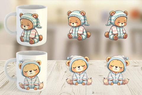 Mug Wrap Sleepy Bear Sublimation artnoy 